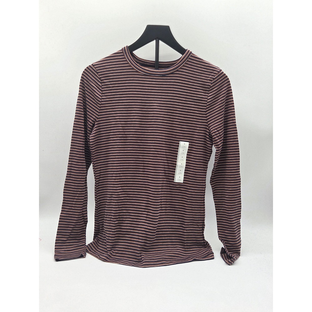 A New Day Women's Medium Striped Long Sleeve Crewneck Top NWT 101-598